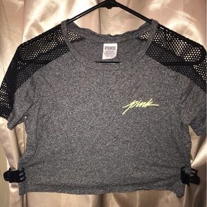 VS PINK XS MESH CROP Top